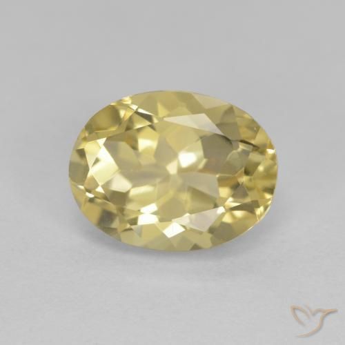 Béryl doré Jaune clair naturelle ovale, 1.93 ct, VVS-VS
