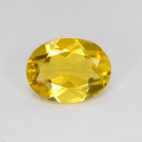 Béryl doré jaune miel naturelle coupe ovale, 1,50 ct, VVS-VS