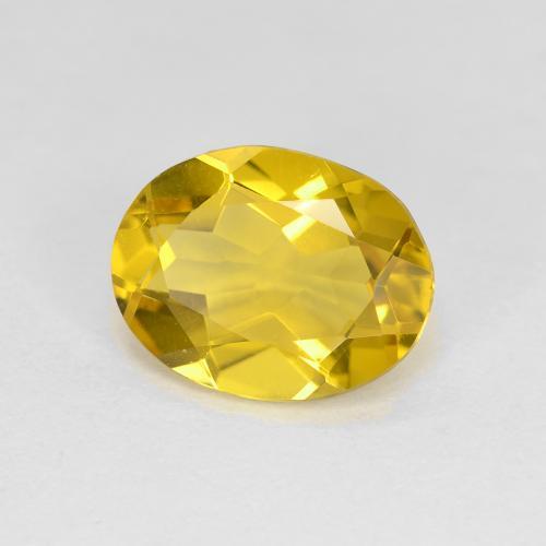 Béryl doré jaune miel naturelle coupe ovale, 1,50 ct, VVS-VS