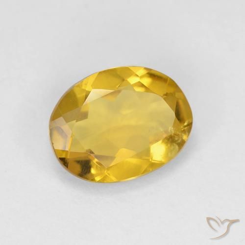 Béryl doré Jaune foncé naturelle Coupe ovale, 1.44 ct, VS