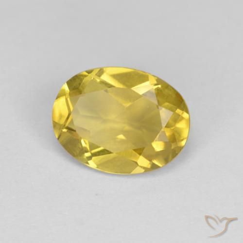 Béryl doré jaune naturelle coupe ovale, 1,13 ct, VVS-VS