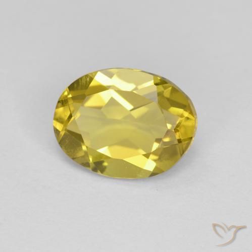 Béryl doré Jaune moyen-léger naturelle ovale, 1.14 ct, VVS-VS