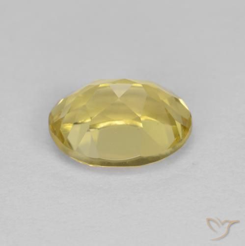 Béryl doré Jaune moutarde naturelle ovale, 1.37 ct, VVS-VS