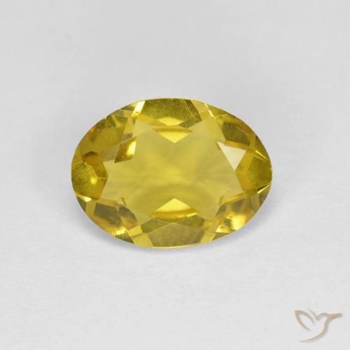 Béryl doré jaune naturelle coupe ovale, 1,11 ct, VS