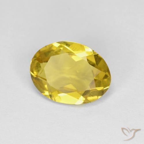 Béryl doré jaune naturelle coupe ovale, 1,11 ct, VS