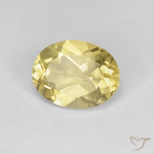 Béryl doré Jaune terreux léger naturelle ovale, 1.38 ct, VS