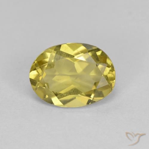 Béryl doré Jaune clair naturelle Coupe ovale, 1.24 ct, VS