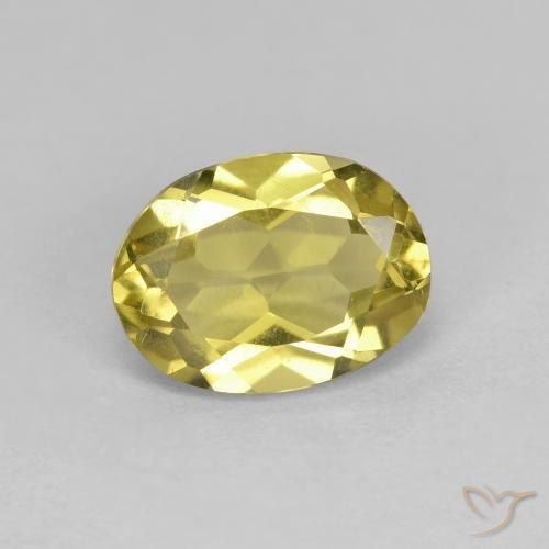 Béryl doré Jaune clair naturelle Coupe ovale, 1.24 ct, VS
