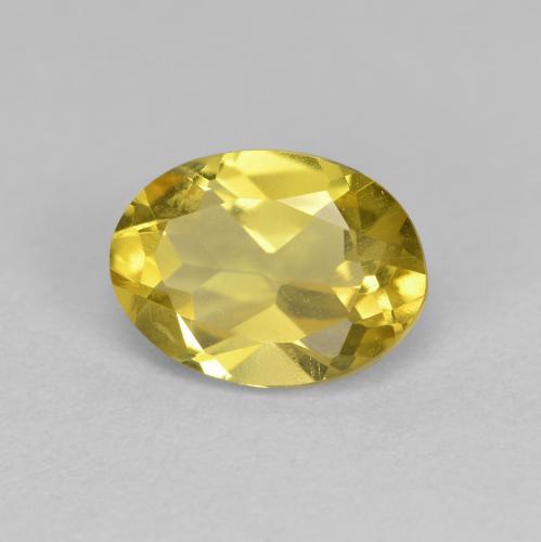 Béryl doré jaune naturelle coupe ovale, 1,21 ct, VS