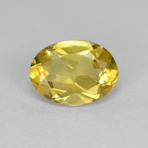 Béryl doré jaune naturelle coupe ovale, 1,21 ct, VS