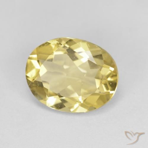 Béryl doré Jaune Toscane naturelle ovale, 2.46 ct, VVS