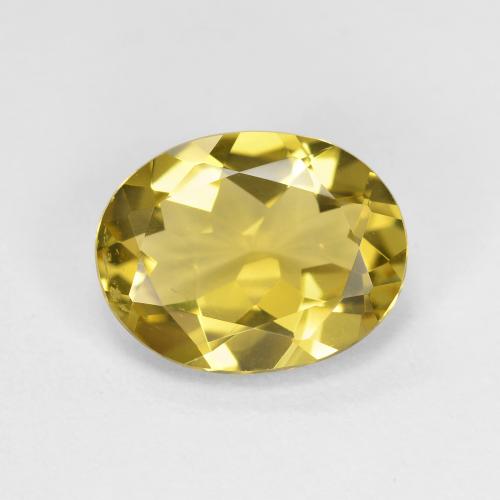 Béryl doré jaune naturelle coupe ovale, 1,93 ct, VVS