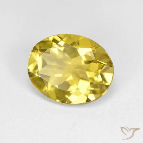 Béryl doré Bourdon jaune naturelle ovale, 2.09 ct, VVS-VS