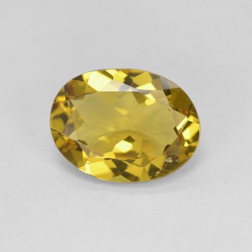 Béryl doré jaune naturelle coupe ovale, 2,06 ct, VVS-VS