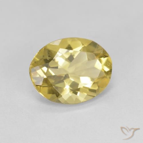 Béryl doré Jaune clair naturelle ovale, 2.08 ct, VVS-VS