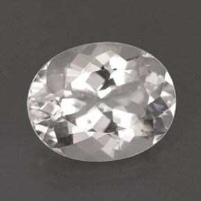 Goshenite blanc naturelle coupe ovale, 5,55 ct, VVS-VS