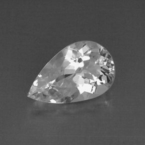 Goshenite blanc naturelle en forme de poire, 5,15 ct, VVS-VS