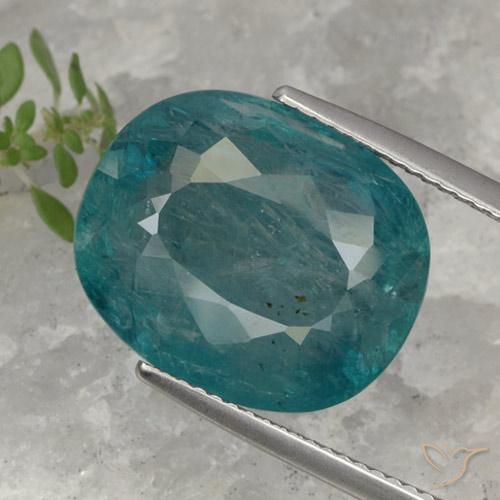 13.98ct Naturel Bleu vert moyen Grandidierite, ovale, SI