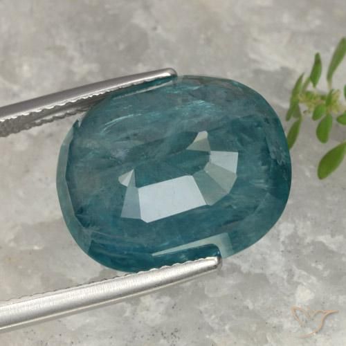 Grandidiérite Bleu vert moyen naturelle ovale, 13.98 ct, SI