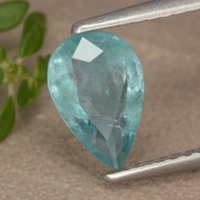 Grandidiérite vert bleuté naturelle en forme de poire, 0,87 ct, SI
