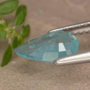 Grandidiérite vert bleuté naturelle en forme de poire, 0,87 ct, SI