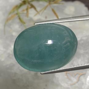 Grandidiérite Bleu verdâtre naturelle ovale, 22.47 ct, Translucide