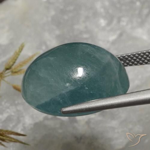 Grandidiérite Bleu foncé Vert naturelle ovale, 19.52 ct, Translucide