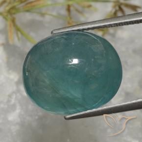 Grandidiérite Bleu vert moyen-foncé naturelle ovale, 14.09 ct, Translucide