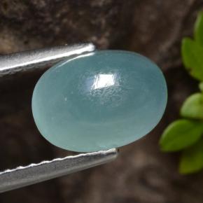 Grandidiérite Vert bleuâtre naturelle ovale, 2.42 ct, Translucide