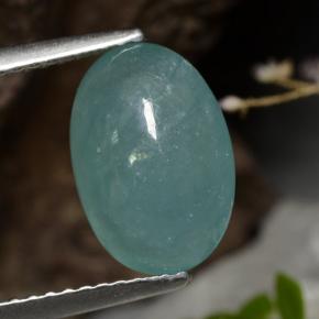 Grandidiérite vert bleuté naturelle coupe ovale, 3,27 ct, translucide