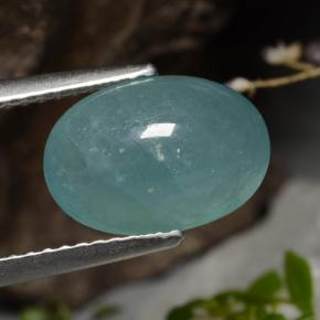 Grandidiérite vert bleuté naturelle coupe ovale, 3,27 ct, translucide