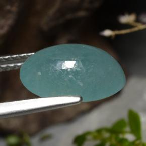 Grandidiérite vert bleuté naturelle coupe ovale, 3,27 ct, translucide