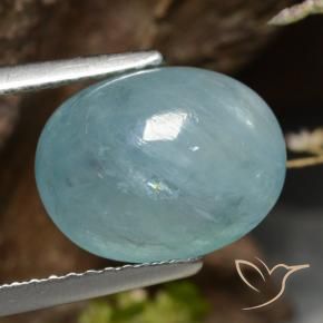 Grandidiérite Vert bleu clair naturelle ovale, 4.58 ct, Translucide