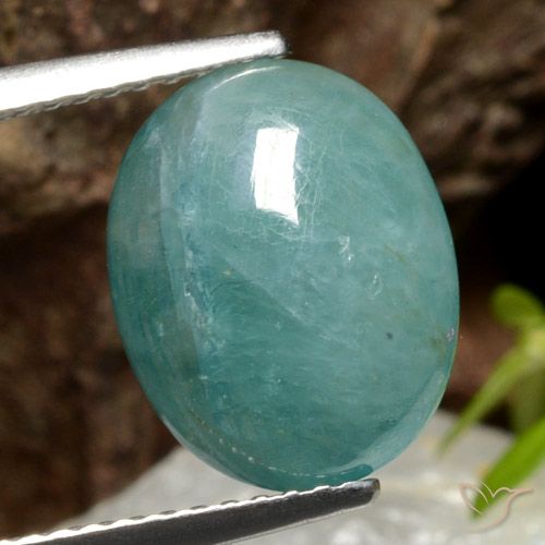 4.11ct Naturel Bleu vert Grandidierite, ovale, Translucide