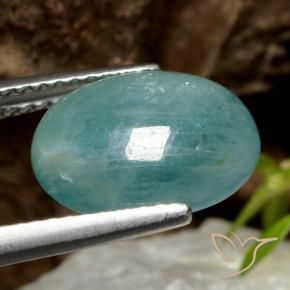 Grandidiérite Bleu vert naturelle ovale, 4.11 ct, Translucide