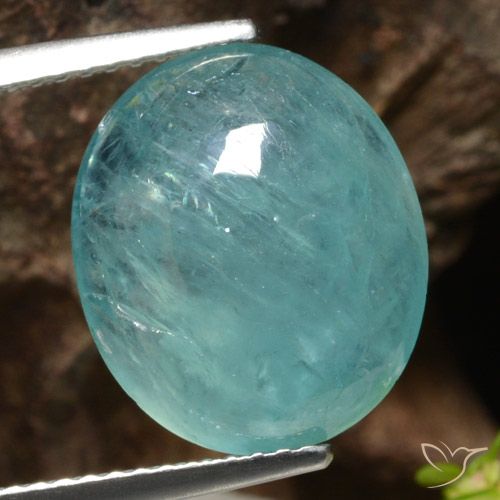 6.41ct Naturel Vert bleu moyen-foncé Grandidierite, ovale, Translucide