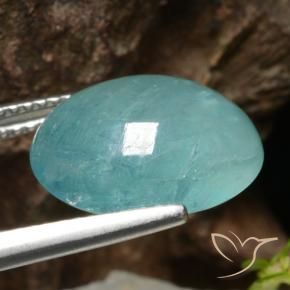 Grandidiérite Vert bleu moyen-foncé naturelle ovale, 6.41 ct, Translucide