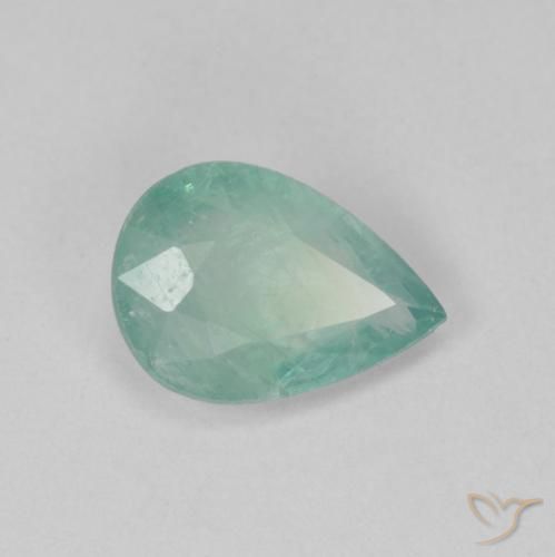 Grandidiérite Vert bleu clair naturelle En forme de poire, 1.45 ct, VS-SI