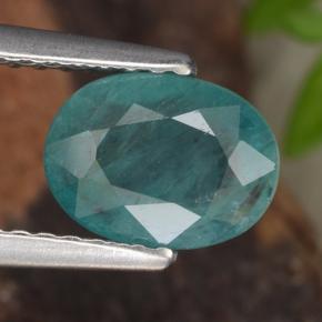 Grandidiérite vert bleuté naturelle coupe ovale, 1,08 ct, VS-SI