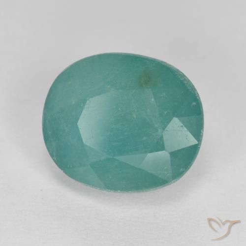 Grandidiérite Vert mousse de mer naturelle ovale, 2.75 ct, VS-SI