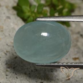 Grandidiérite Vert bleu pâle naturelle ovale, 3.78 ct, Translucide