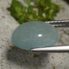 Grandidiérite Vert bleu pâle naturelle ovale, 3.78 ct, Translucide