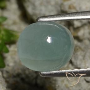 Grandidiérite Bleu vert léger naturelle ovale, 1.97 ct, Translucide