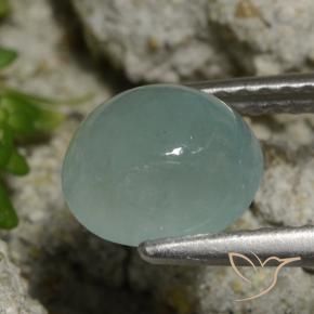 Grandidiérite Bleu vert léger naturelle ovale, 1.97 ct, Translucide
