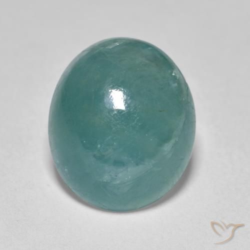 Grandidiérite Bleu verdâtre naturelle ovale, 4.89 ct, Translucide