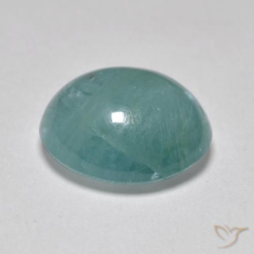 Grandidiérite Bleu verdâtre naturelle ovale, 4.89 ct, Translucide