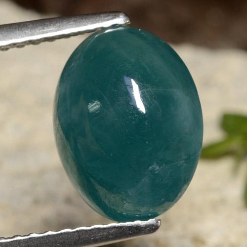 Grandidiérite Vert bleu foncé naturelle Coupe ovale, 3.55 ct, Translucide