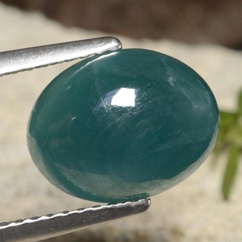 Grandidiérite Vert bleu foncé naturelle Coupe ovale, 3.55 ct, Translucide