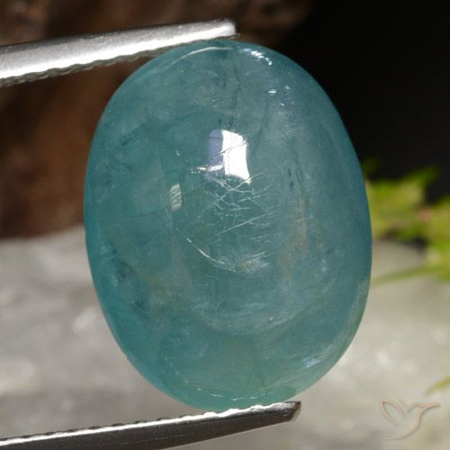 7.22ct Naturel Bleu vert Grandidierite, ovale, Translucide