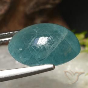 Grandidiérite Bleu vert naturelle ovale, 7.22 ct, Translucide